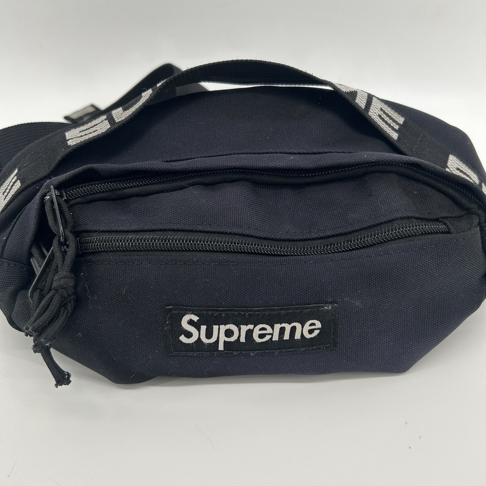 Supreme SS18 Cordura Waist Bag Black Box Logo Crossbody Fanny Pack Unisex
